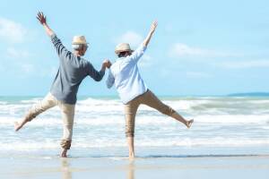 Happy couple after switching to a better equity release plan